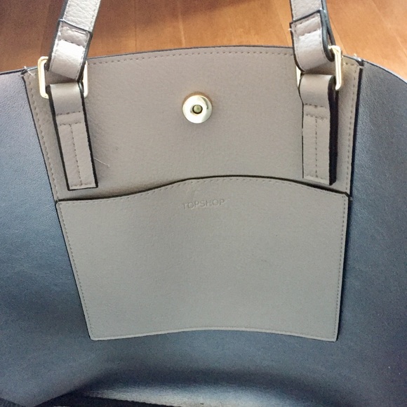 Topshop Grey/Silver Convertible Shoulder bag tote - Picture 5 of 9